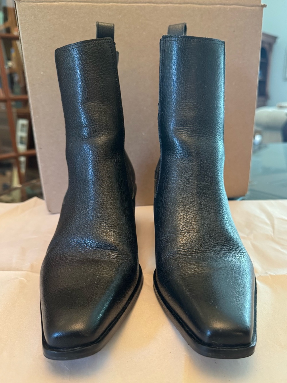 George Chelsea Matisse Classic Black Leather Women's Ankle Boots 7.5 Size - Picture 2 of 13